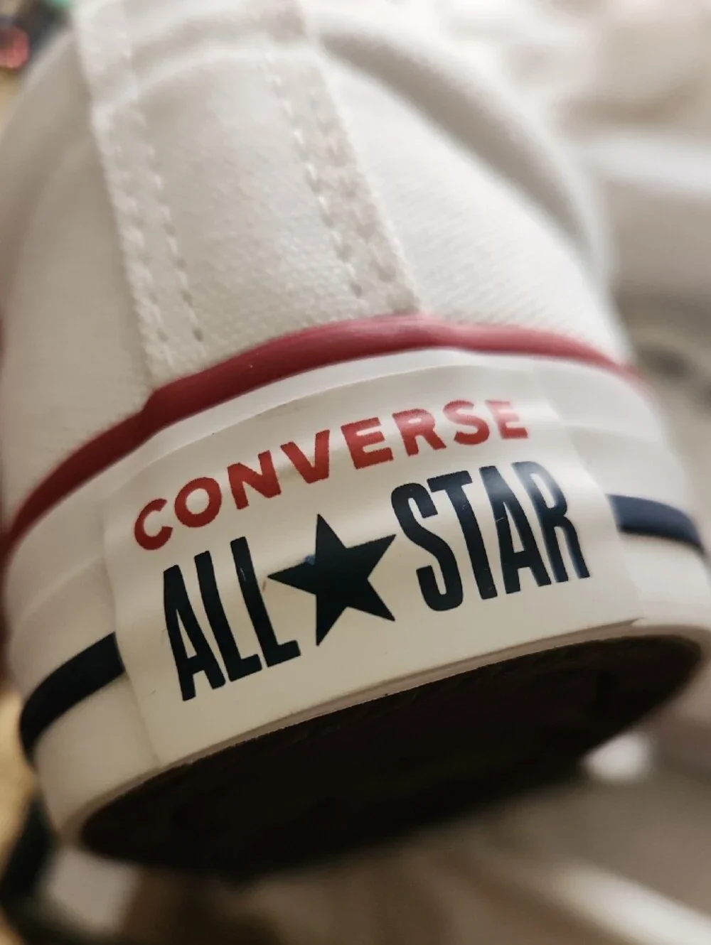 Converse Kids White Canvas Sneakers with Red Trim